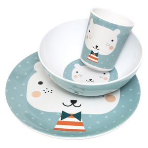 Petit Monkey melamine plate bear triangles