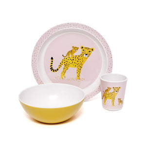 Petit Monkey melamine plate leopard orchid edge