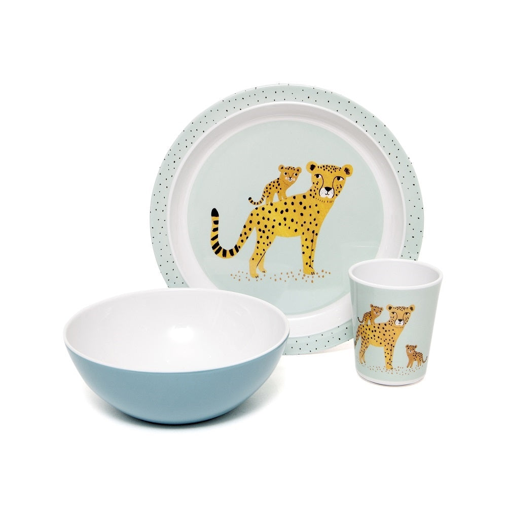 Petit Monkey melamine bowl leopard aqua 8719244222957