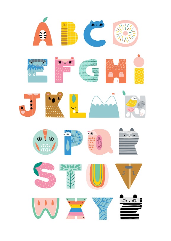 Buy Petit Monkey alphabet poster Suzy's ABC 29.7 x 42 cm
