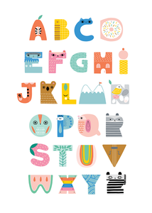 Petit Monkey alphabet poster Suzy's ABC 29.7 x 42 cm
