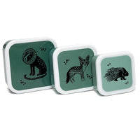 Petit Monkey snack box set Black animals sage 12 x 12 cm