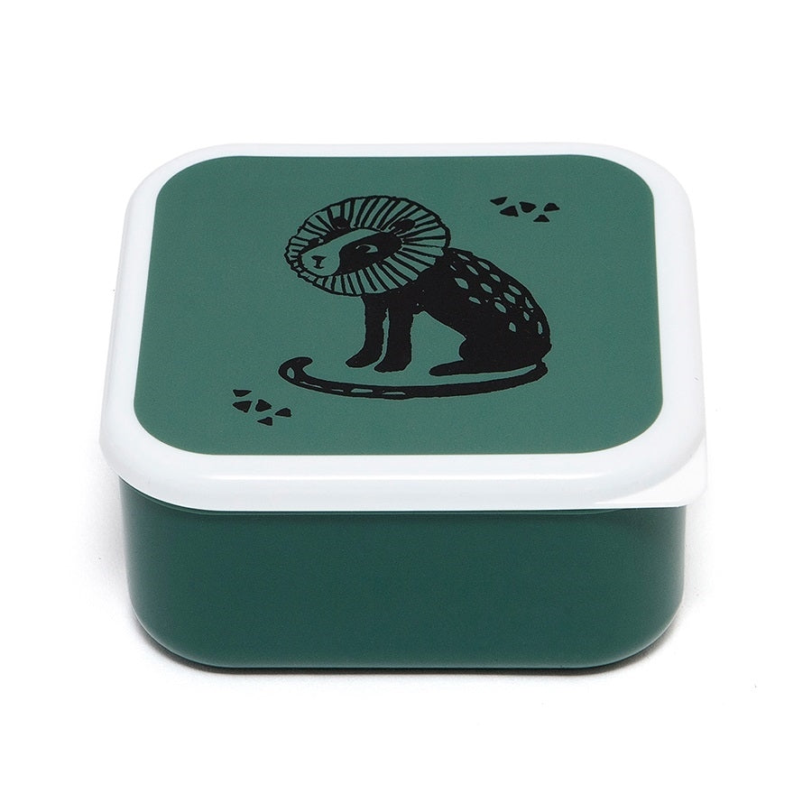 Petit Monkey snack box set Black animals sage 12 x 12 cm