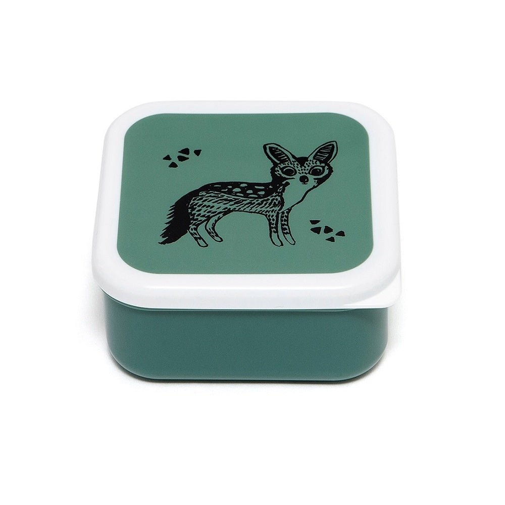 Petit Monkey snack box set Black animals sage 12 x 12 cm