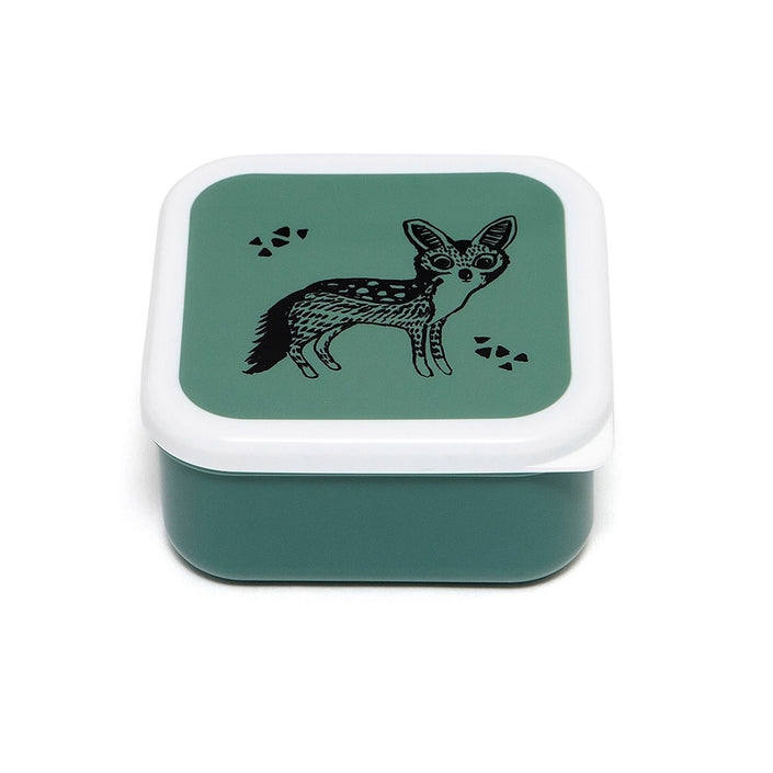 Petit Monkey snack box set Black animals sage 12 x 12 cm