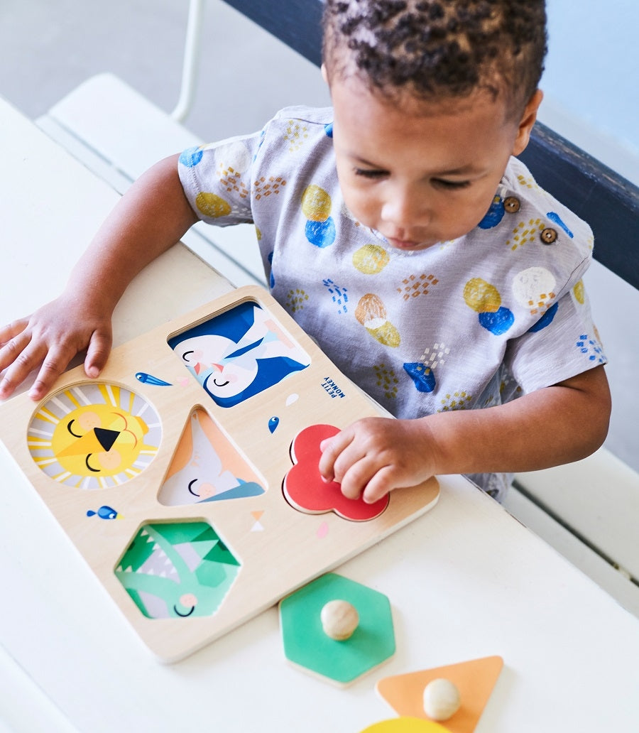 Petit Monkey shape puzzle One day at the zoo 12 months + 8719244224159
