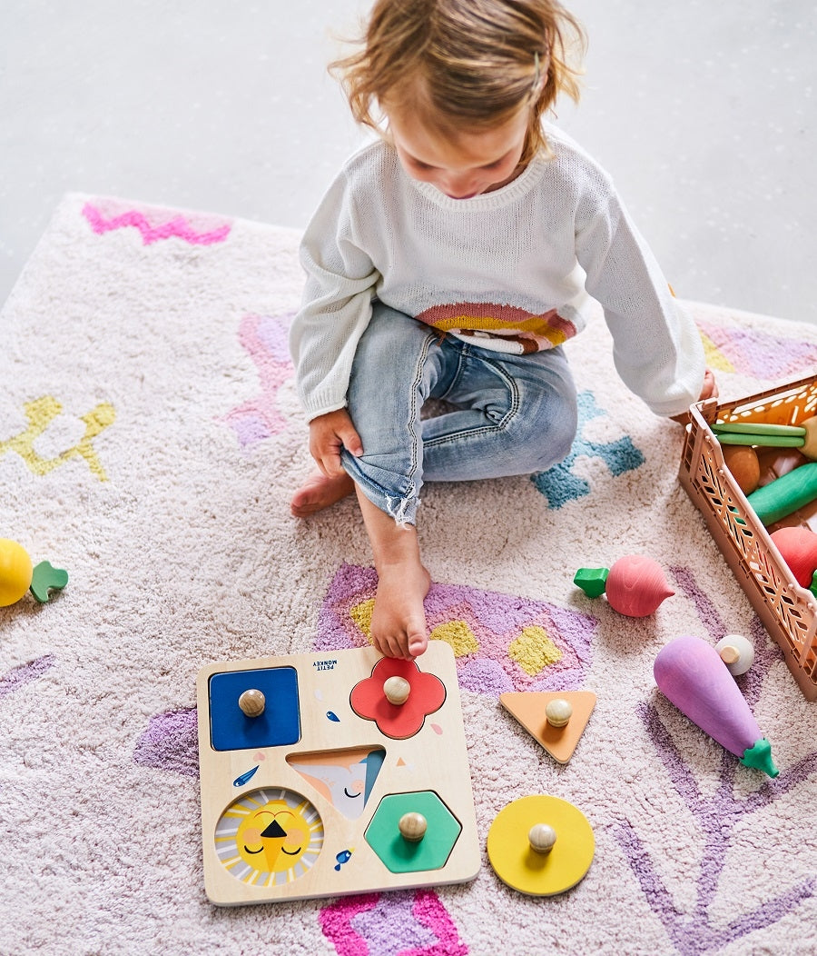 Petit Monkey shape puzzle One day at the zoo 12 months + hout