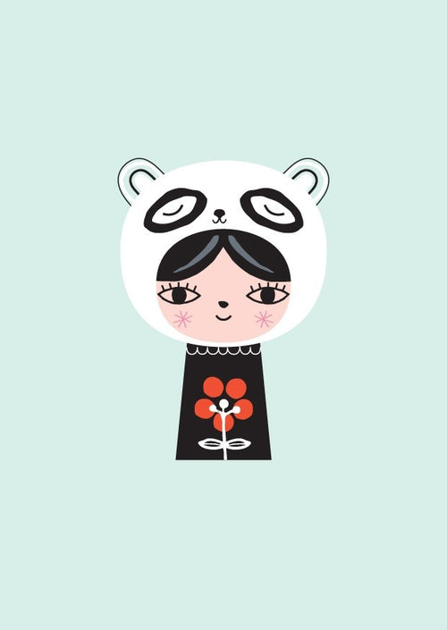 Petit Monkey postcard Miss Panda