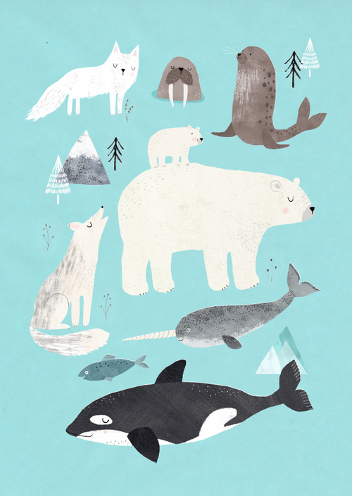 Petit Monkey poster Arctic Animals 50 x 70 cm