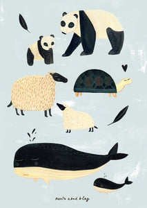 Petit Monkey poster B&W animals gray 50 x 70 cm