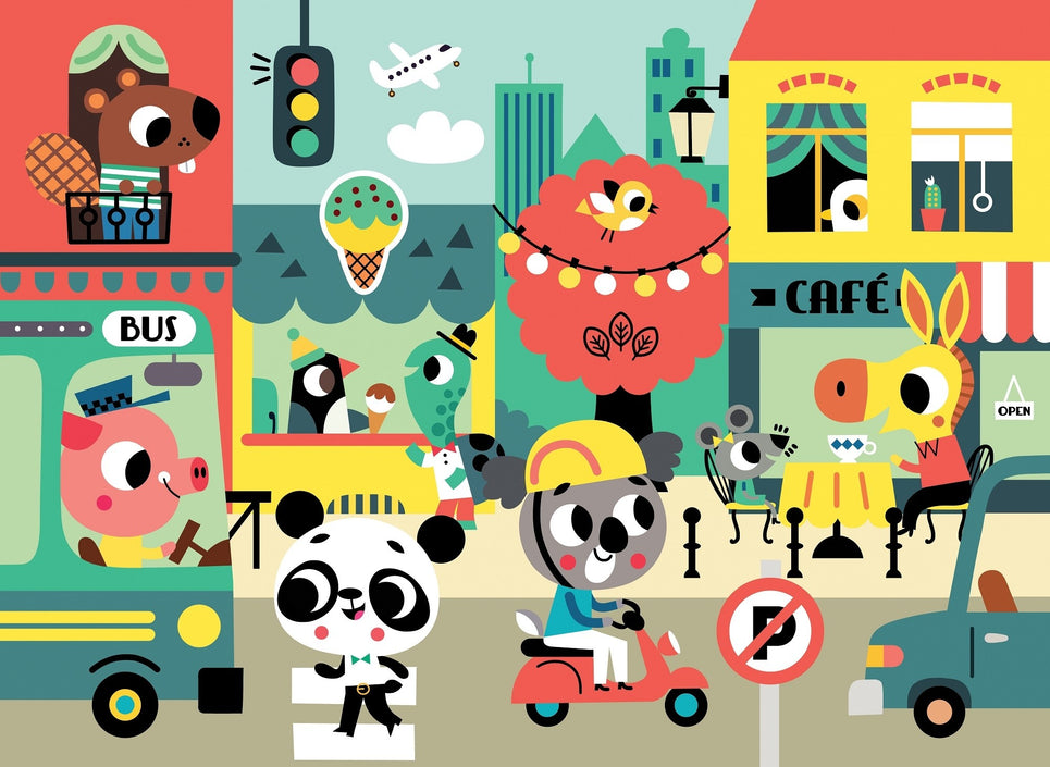 Petit Monkey puzzle in the city 4 yrs+ / 48 pcs