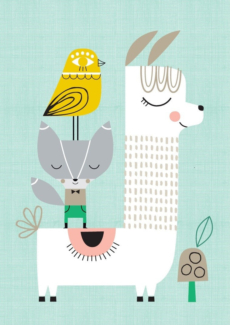 Petit Monkey poster Lama &amp; Friends 29.7 x 42 cm